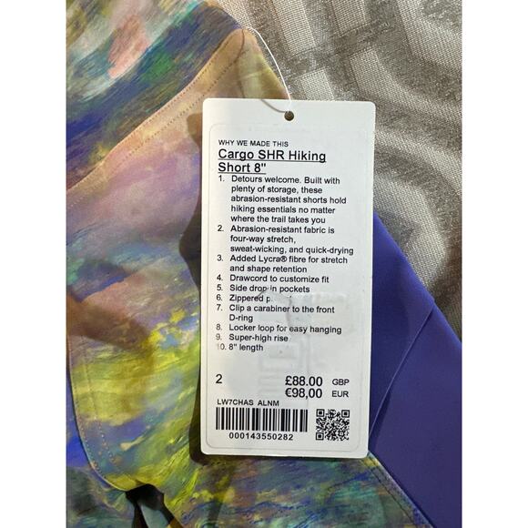 Lululemon Cargo SHR Hiking Shorts 8" Size 2 ‎ Athletic Outdoor Activewear NWT - Picture 6 of 7